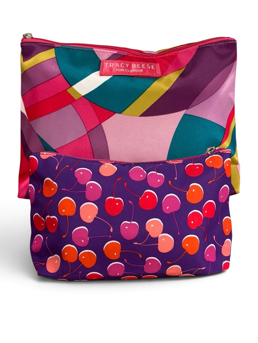 Clinique Y2K Fruit Florals Mod Makeup Pouch Lot Set 2pc
